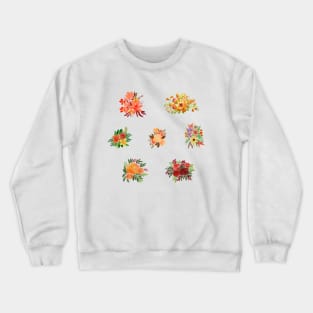 Watercolor flowers red set Crewneck Sweatshirt